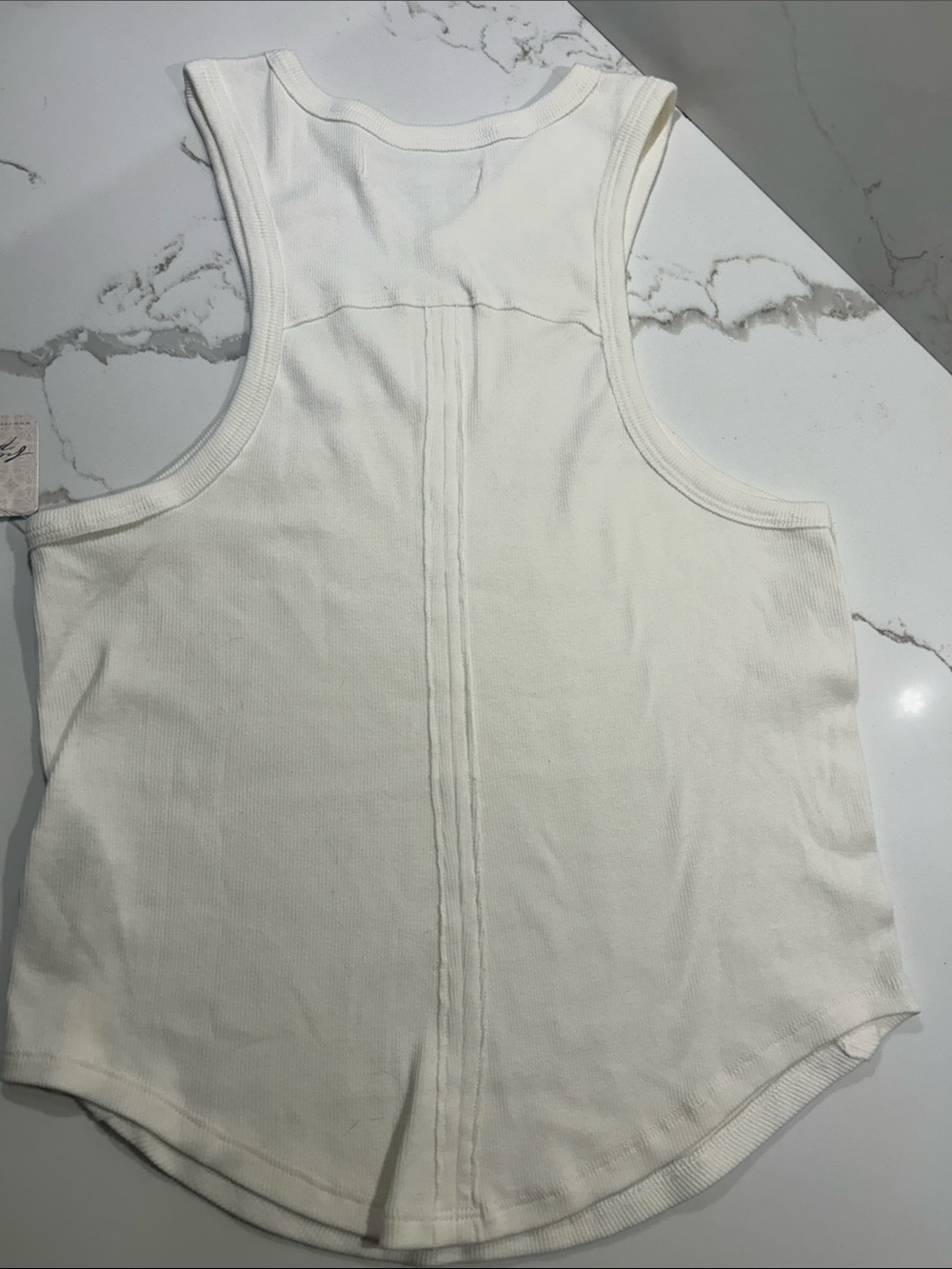 We The Free Off White Ribbed Racerback Tank - Picture 3 of 4
